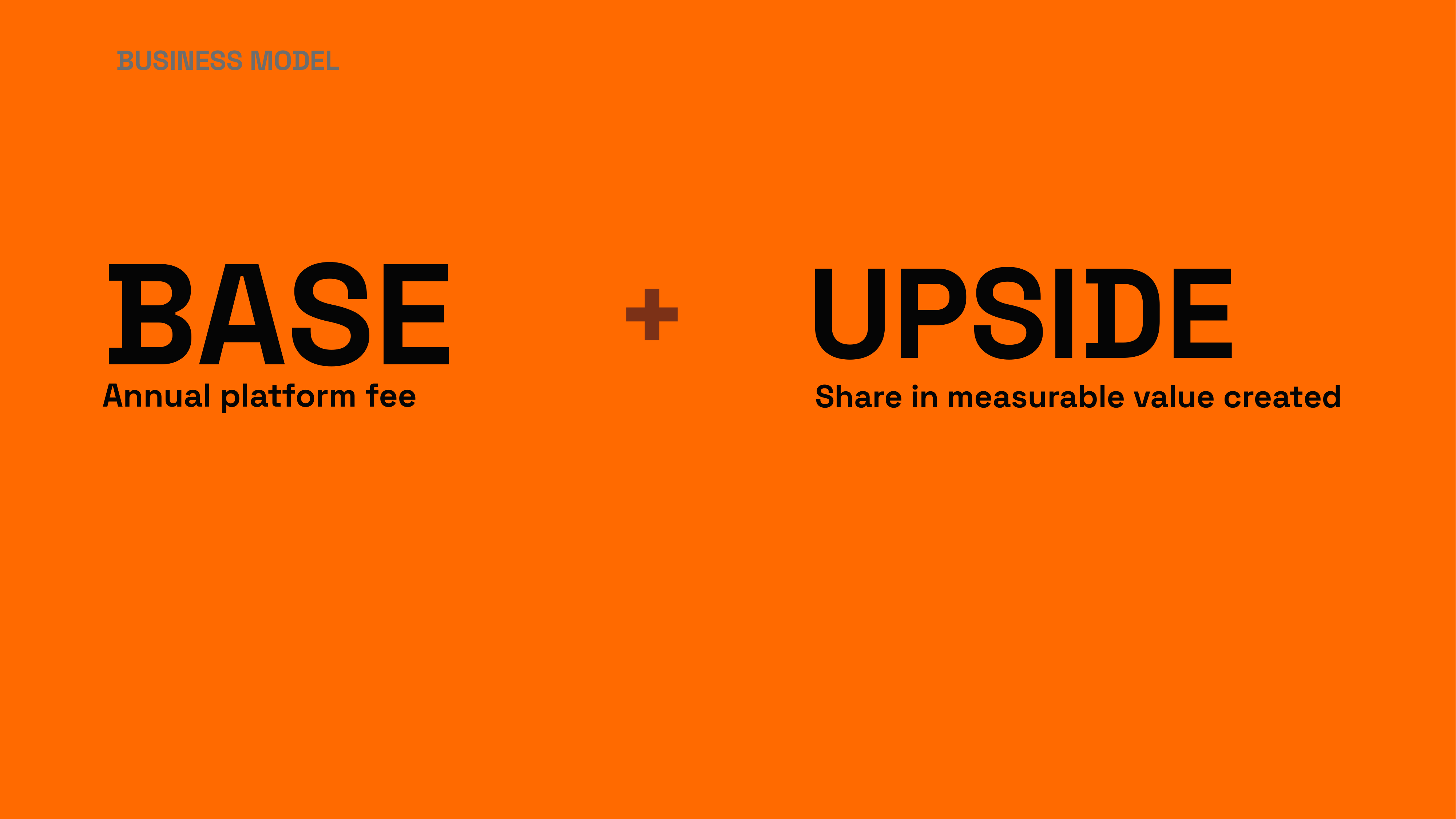 Base plus upside business model.